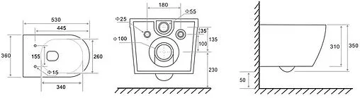 Комплект 6 в 1 TECEspring Base R K401203WCR с кнопкой TECEspring V 9940203 белый глянцевый/хром глянцевый