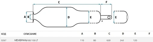 Мембрана для гидроаккумулятора SeFa 80/100 LT-80-110 F0A0267