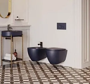 Унитаз подвесной безободковый с функцией биде и встроенным смесителем ISVEA Infinity антрацит 10NFS1005I-2C Унитаз подвесной безободковый с функцией биде и встроенным смесителем ISVEA Infinity антрацит 10NFS1005I-2C, 3