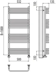 Полотенцесушитель водяной лесенка Terminus Стандарт П20 500х1000 полированная сталь 4670078529800, 2