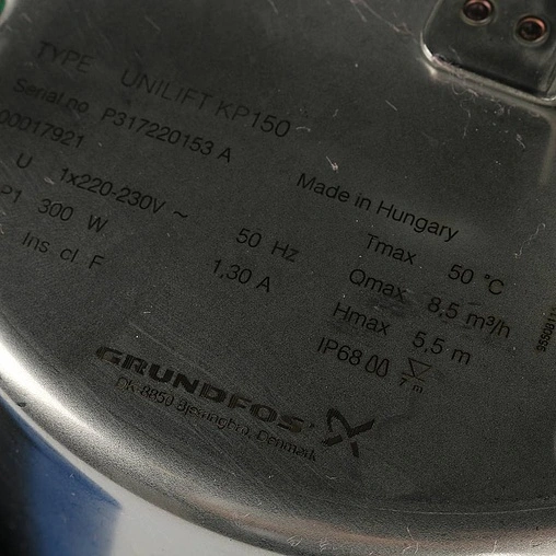 Насос дренажный Q=8.5м³/ч H=5.5м Grundfos UNILIFT KP 150-A1 011H1800
