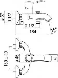 Смеситель для ванны Nobili Sofi хром SI98110/1CR, 2