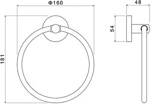 Полотенцедержатель Aquatek Оберон чёрный матовый AQ4212MB Полотенцедержатель Aquatek Оберон чёрный матовый AQ4212MB, 2