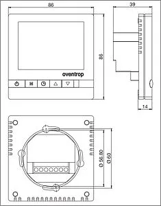 Проводной комнатный терморегулятор НО/НЗ 24В Oventrop белый 1152562, 2