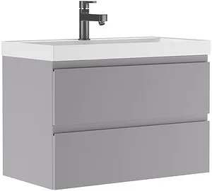 Тумба-умывальник подвесная Домино Graffo 80 светло-серый DGr2421T+4627173210188, 1