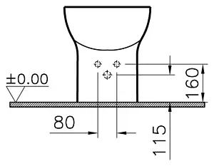Биде напольное VitrA S20 белый 5509B003-0288 Биде напольное VitrA S20 белый 5509B003-0288, 3