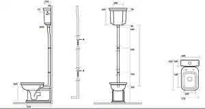 Труба к подвесному бачку Kerasan Waldorf хром 754790 Труба к подвесному бачку Kerasan Waldorf хром 754790, 2