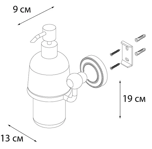Дозатор для жидкого мыла Fixsen Antik античная латунь/белый FX-61112