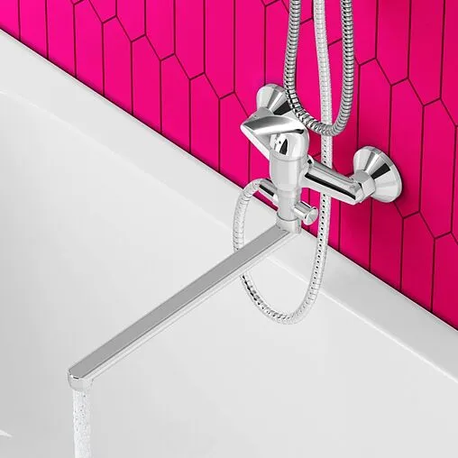 Смеситель для ванны с длинным изливом Dorff Stark хром D1109500 Смеситель для ванны с длинным изливом Dorff Stark хром D1109500