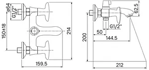 Смеситель для ванны IDDIS Copter хром COPSB02i02WA, 2