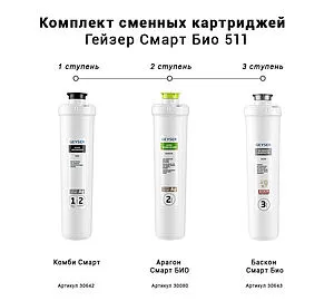 Комплект сменных картриджей Гейзер Смарт Био 50103, 2