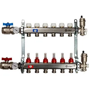 Группа коллекторная с расходомерами 6 отводов 1&quot;в/в x ¾&quot;ек Stout SMS 0907 000006, 1