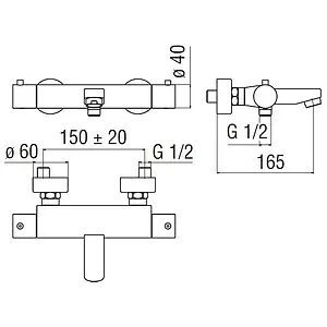 Термостат для ванны Nobili Tago хром TG85310/1CR, 2