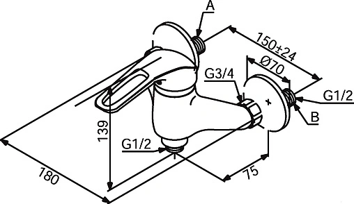 Смеситель для душа Damixa Starlight хром 102080000
