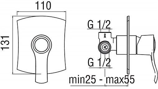 Смеситель для душа скрытого монтажа Nobili Sofi хром SI98108CR