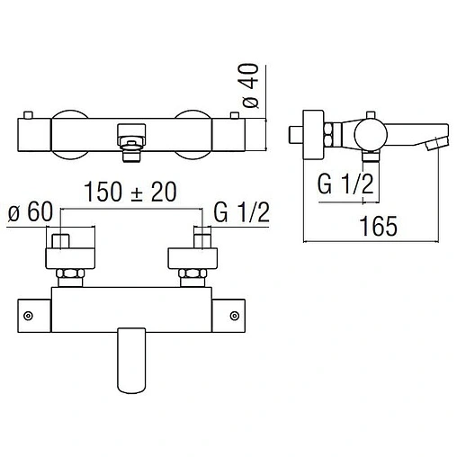 Термостат для ванны Nobili Tago хром TG85310/1CR Термостат для ванны Nobili Tago хром TG85310/1CR