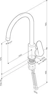 Смеситель для кухни Am.Pm Like элегантный чёрный F8007122, 2