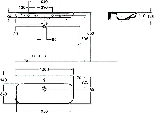 Раковина Keramag myDay 100 белый 125400000 Раковина Keramag myDay 100 белый 125400000