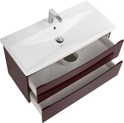 Тумба под умывальник подвесная BelBagno MARINO-CER 100 Bordo Lucido MARINO-CER-1000-2C-SO-BRDL-P