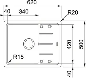 Мойка кухонная Franke Basis BFG 611-62 миндаль 114.0313.334, 2
