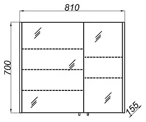 Шкаф-зеркало Aqwella Komandor 80 венге магия Kom.04.08/VM, 4