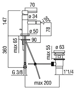 Смеситель для биде Nobili Acquerelli хром AQ93119/1CR Смеситель для биде Nobili Acquerelli хром AQ93119/1CR, 2