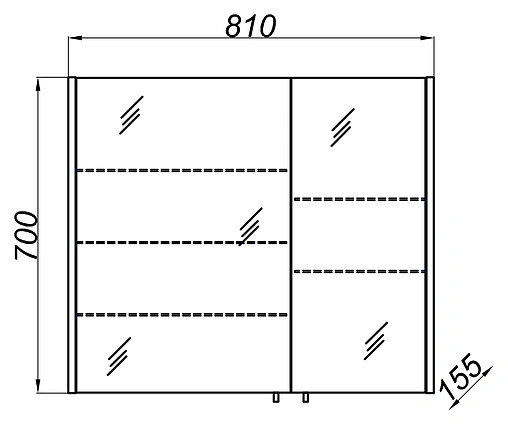 Шкаф-зеркало Aqwella Komandor 80 венге магия Kom.04.08/VM