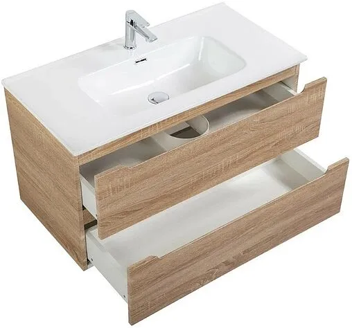 Тумба-умывальник подвесная BelBagno ETNA 100 Rovere Bianco ETNA-1000-2C-SO-WO-P+ Тумба-умывальник подвесная BelBagno ETNA 100 Rovere Bianco ETNA-1000-2C-SO-WO-P+