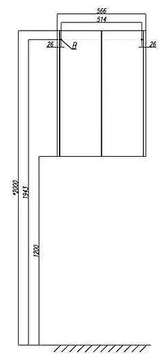 Шкаф двухстворчатый Aquaton Йорк 60 бежевый/джарра 1A171303YOAT0