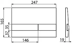 Клавиша смыва для унитаза AlcaPlast M1710 белый глянцевый, 2