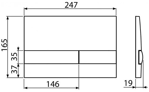 Клавиша смыва для унитаза AlcaPlast M1710 белый глянцевый Клавиша смыва для унитаза AlcaPlast M1710 белый глянцевый