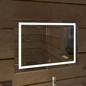 Зеркало с подсветкой Continent Rimini Led 100x80 с механической кнопкой белый, 3