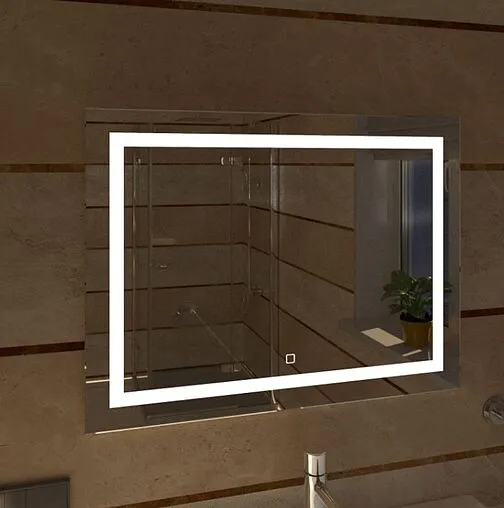 Зеркало с подсветкой Continent Rimini Led 100x80 с механической кнопкой белый