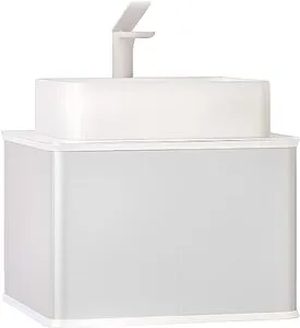 Тумба-умывальник подвесная Jorno Pastel 58 французский серый Pas.01.58/P/GR+MLN-7050H Тумба-умывальник подвесная Jorno Pastel 58 французский серый Pas.01.58/P/GR+MLN-7050H, 1