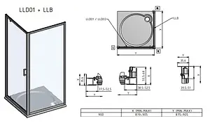 Душевое ограждение 900x900мм прозрачное стекло Roltechnik Lega Line LLDO1+LLB/900 551-9000000-00-02+553-9000000-00-02 Душевое ограждение 900x900мм прозрачное стекло Roltechnik Lega Line LLDO1+LLB/900 551-9000000-00-02+553-9000000-00-02, 3