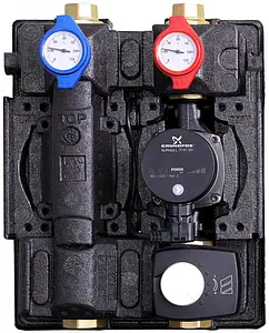 Насосный модуль с 3-х ходовым смесительным клапаном и сервоприводом 1½&quot;н х 1&quot;в WATTS HKM25 10026266 с насосом Grundfos Alpha 2L 25-60 180, 1