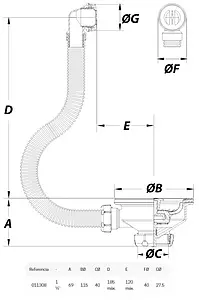 Выпуск с корзиной для мойки с круглым переливом JIMTEN S-337 полированная сталь 011308 Выпуск с корзиной для мойки с круглым переливом JIMTEN S-337 полированная сталь 011308, 2