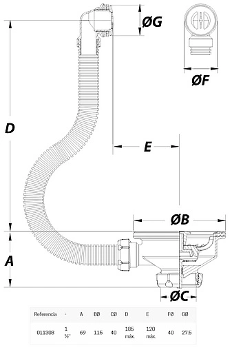 Выпуск с корзиной для мойки с круглым переливом JIMTEN S-337 полированная сталь 011308