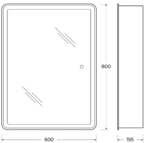 Шкаф-зеркало BelBagno 80x60 белый SPC-MAR-600/800-1A-LED-TCH