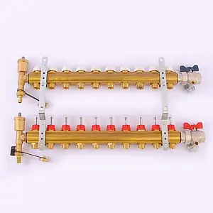 Группа коллекторная с расходомерами 10 отводов 1&quot;в/в x ¾&quot;ек Tiemme 3870011, 4