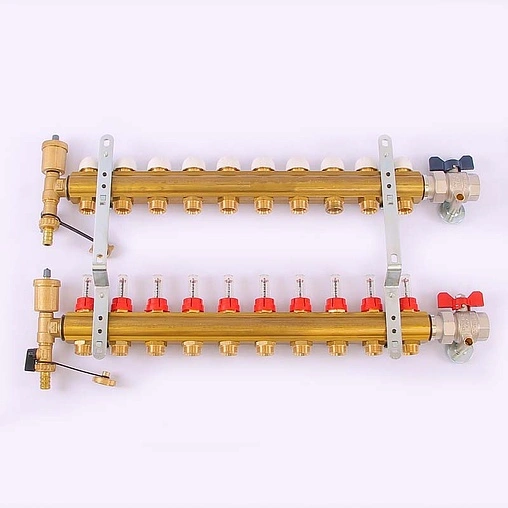Группа коллекторная с расходомерами 10 отводов 1&quot;в/в x ¾&quot;ек Tiemme 3870011
