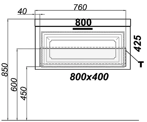 Тумба-умывальник подвесная Aqwella Empire 80 белый Emp.01.08/W+Inf.08.04.D
