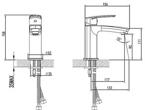 Смеситель для раковины SMARTsant Онли хром SM313506AA Смеситель для раковины SMARTsant Онли хром SM313506AA, 2