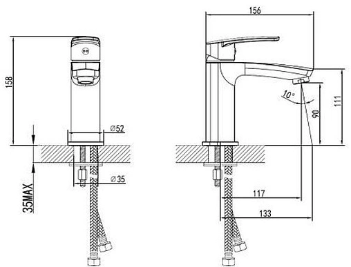 Смеситель для раковины SMARTsant Онли хром SM313506AA Смеситель для раковины SMARTsant Онли хром SM313506AA