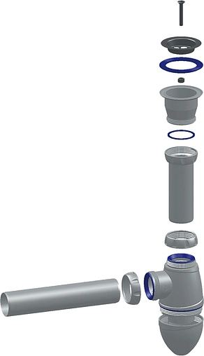 Сифон бутылочный для раковины Unicorn белый А210
