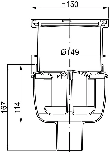Трап вертикальный Set ACO Easyflow 150x150мм 2500.55.77
