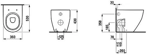 Унитаз приставной Laufen Pro Rimless белый 8.2295.2.000.000.1