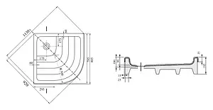 Поддон для душа Ravak Ronda-80 EX A204001320, 3