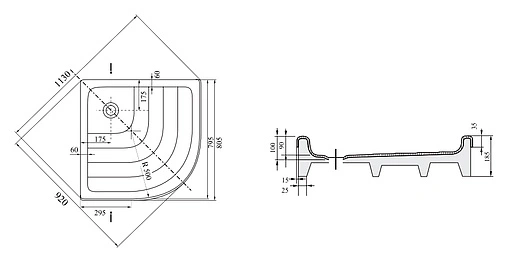 Поддон для душа Ravak Ronda-80 EX A204001320
