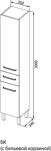 Шкаф-пенал напольный с бельевой корзиной Aquanet Сиена 35 L белый 00189246 Шкаф-пенал напольный с бельевой корзиной Aquanet Сиена 35 L белый 00189246